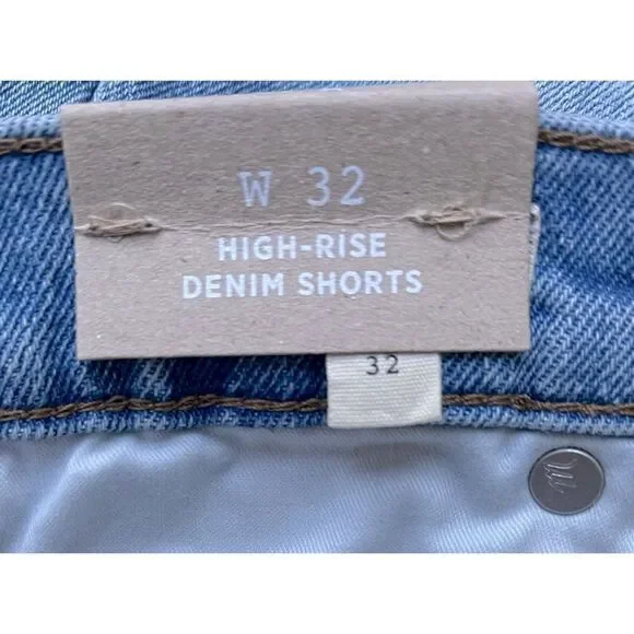 NWT Madewell High-Rise Denim Shorts in Astell Wash: Ripped Edition, Size 32 - Picture 9 of 14